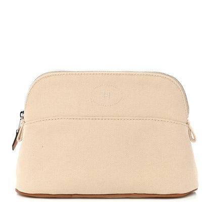 Hermes Cotton Canvas Mini Bolide Travel Cosmetic Pouch Naturel 1 of 8