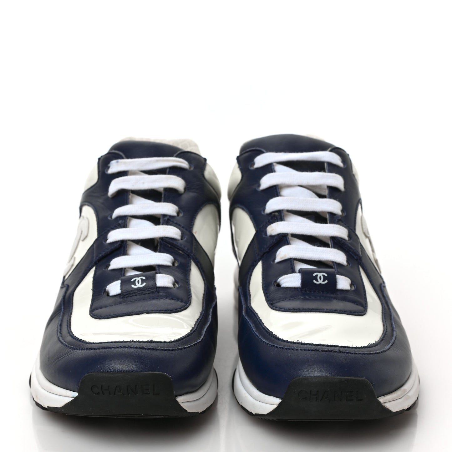 Patent Calfskin CC Sneakers 39.5 Navy White
