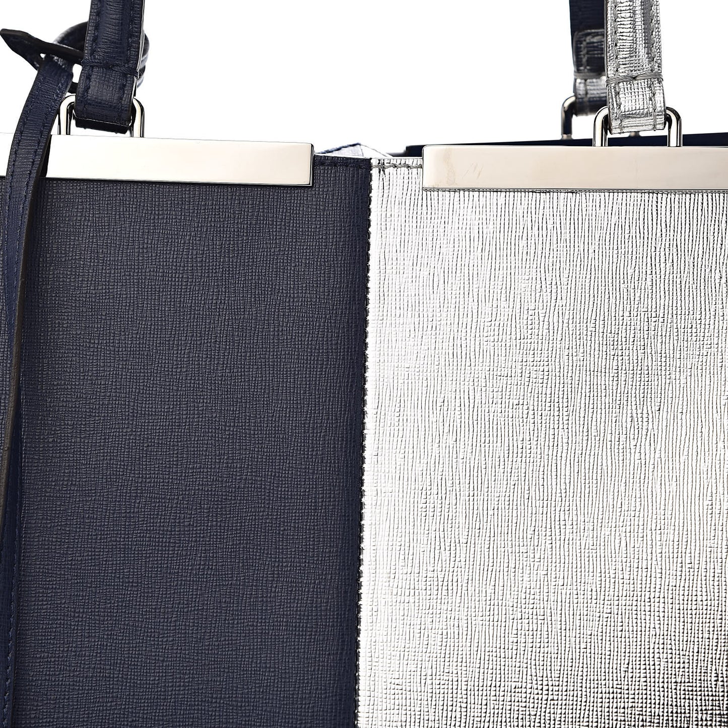 Vitello Elite Bi-Color Large 3Jours Tote Argento Palladio