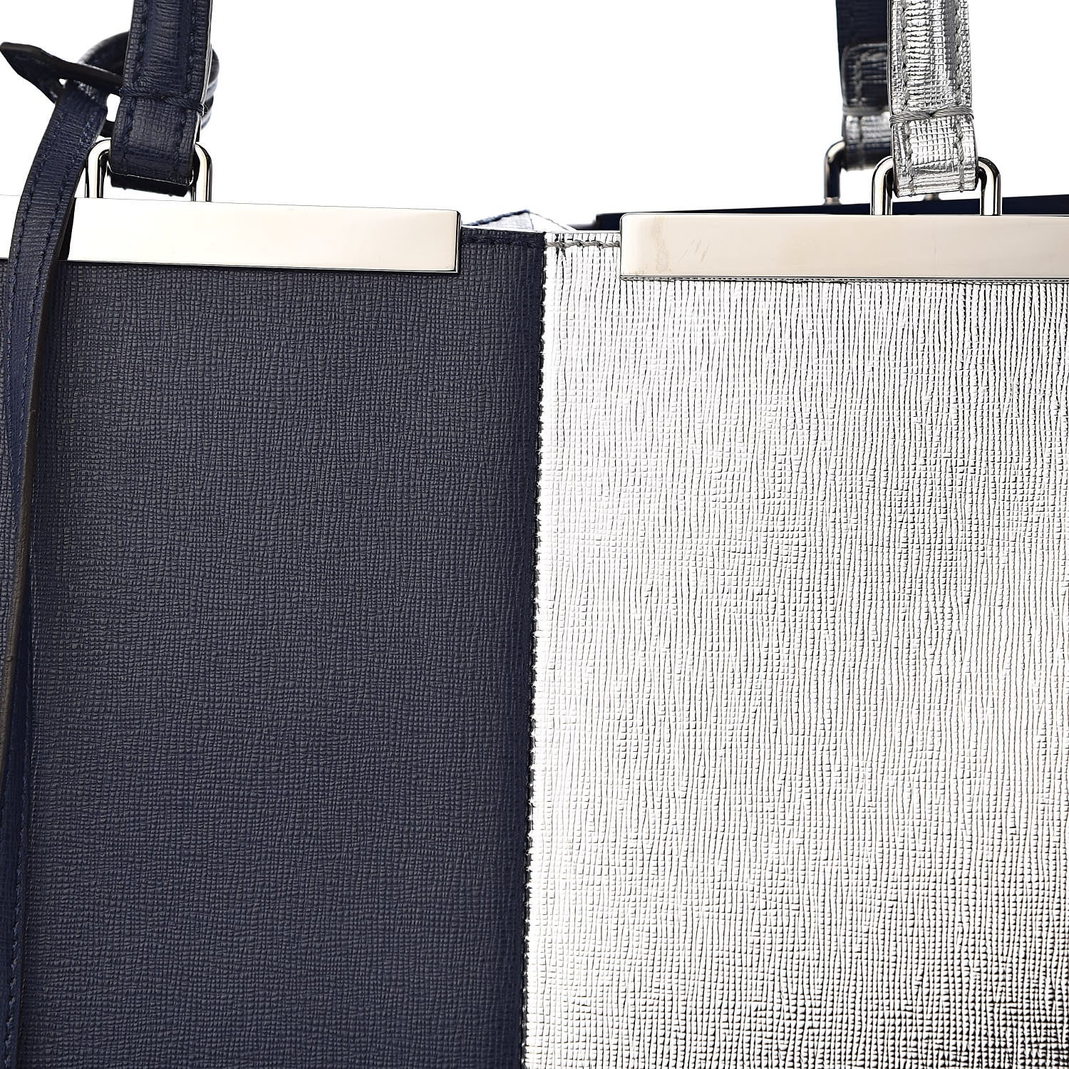 Fendi Vitello Elite Bi-Color Large 3Jours Tote Argento Palladio 14 of 14