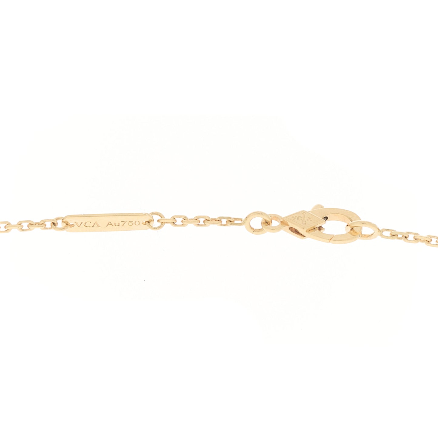 18K Yellow Gold Guilloché Vintage Alhambra Pendant Necklace