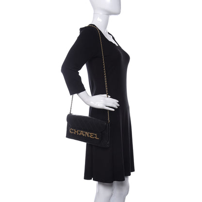 Chanel Calfskin Quilted Enchained Clutch Black 2 of 11