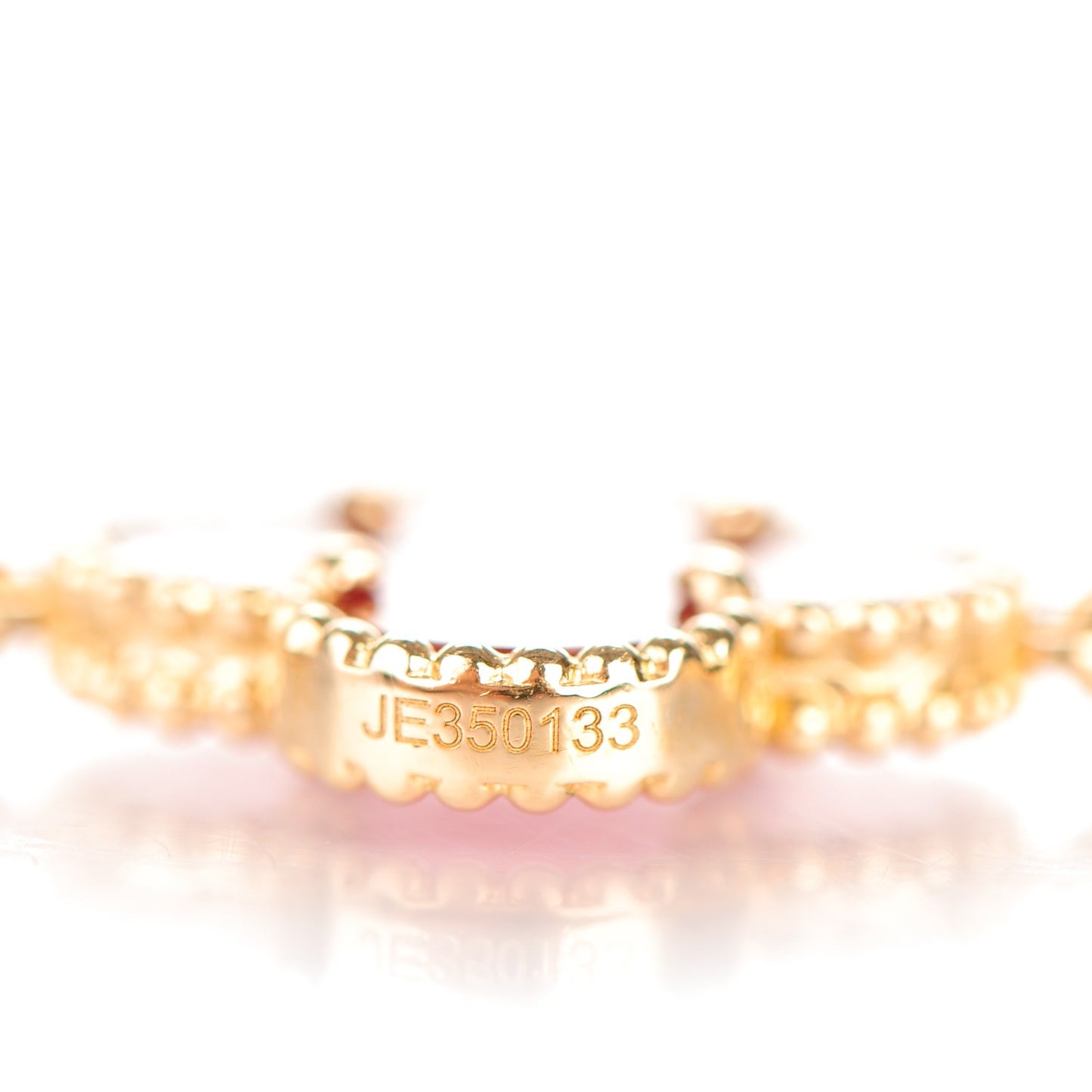 18K Yellow Gold Carnelian 5 Motifs Vintage Alhambra Bracelet