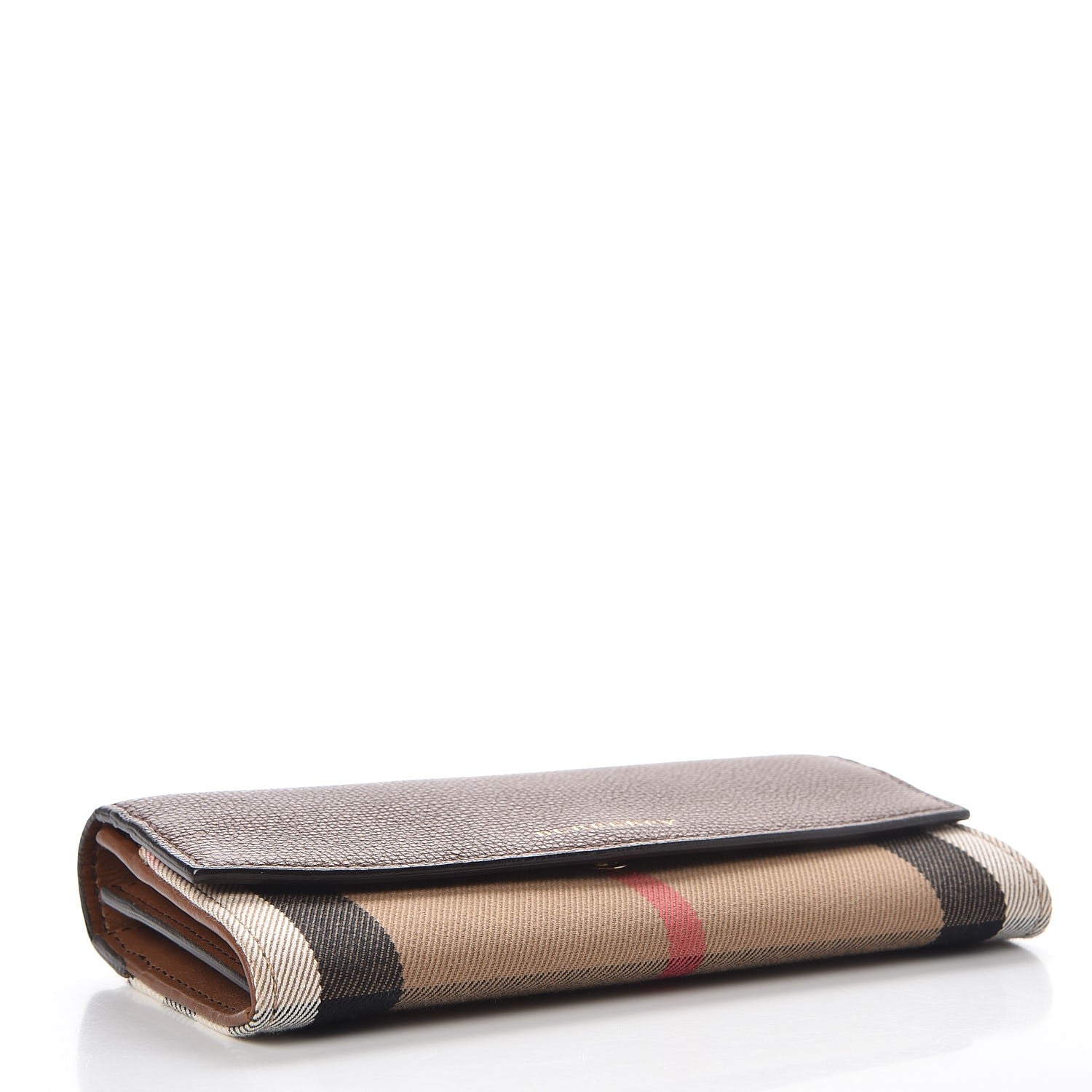 Burberry Grainy Calfskin House Check Continental Wallet Tan 4 of 7