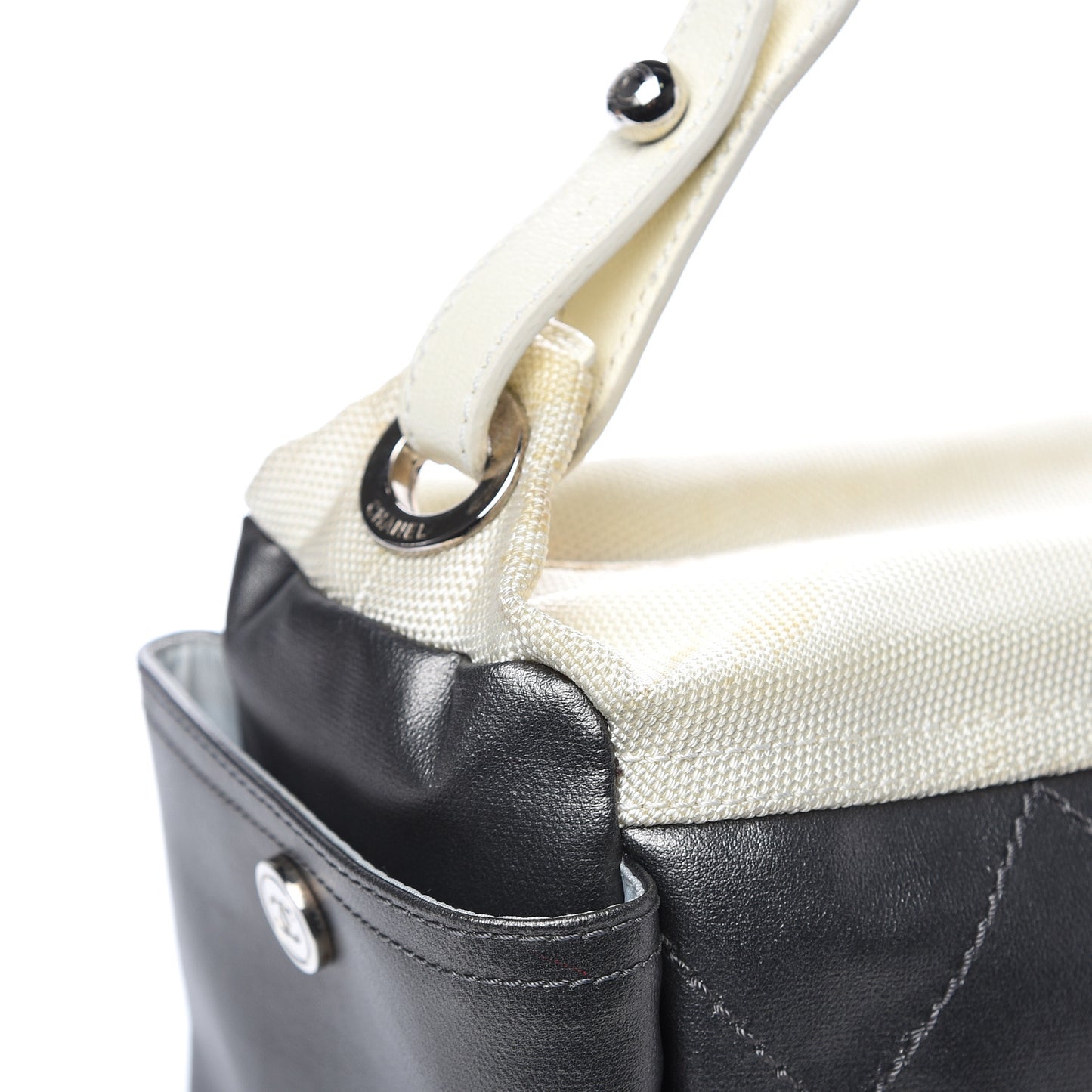 Coated Canvas Paris Biarritz Hobo Silver