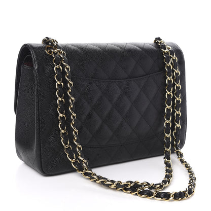 Chanel Caviar Quilted Jumbo Double Flap Black 3 of 12