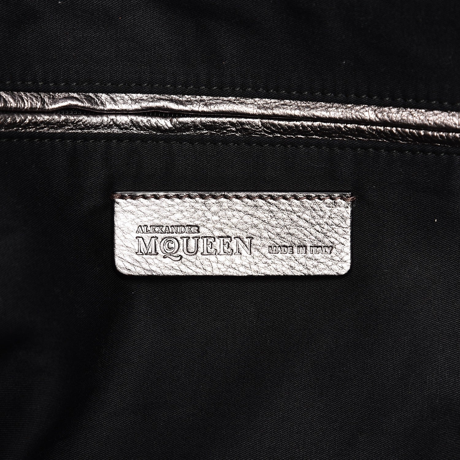 Alexander McQueen Metallic Lambskin Large De Manta Tote Dark Silver 7 of 9