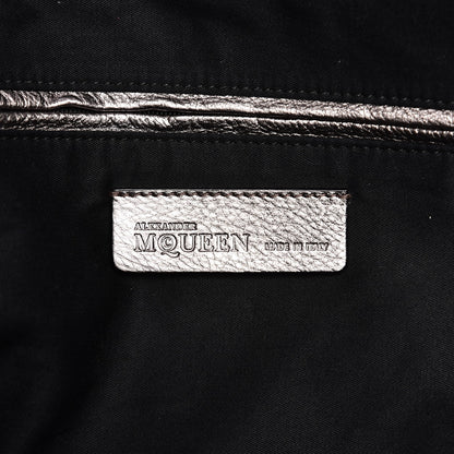 Alexander McQueen Metallic Lambskin Large De Manta Tote Dark Silver 7 of 9