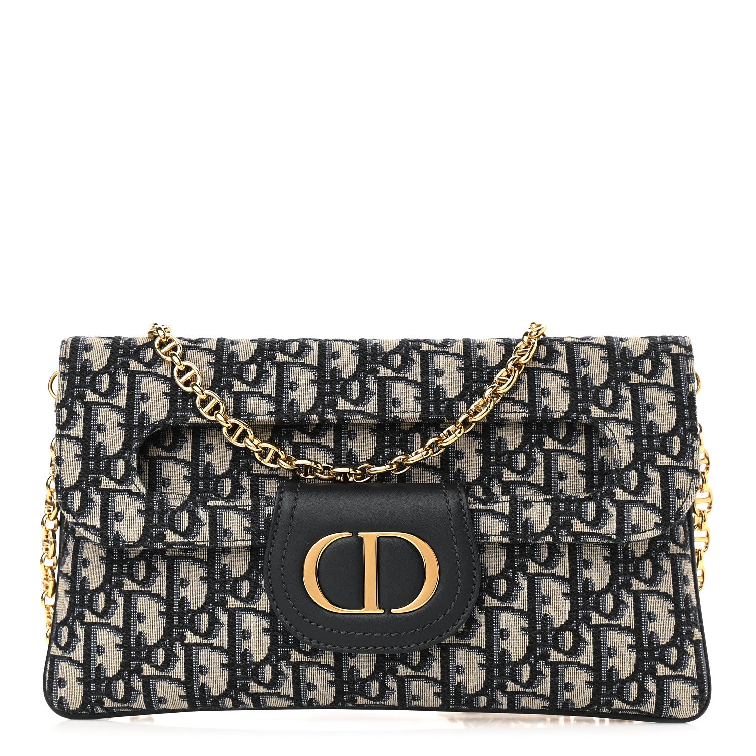 Christian Dior Oblique Medium Diordouble Chain Bag Blue 1 of 10