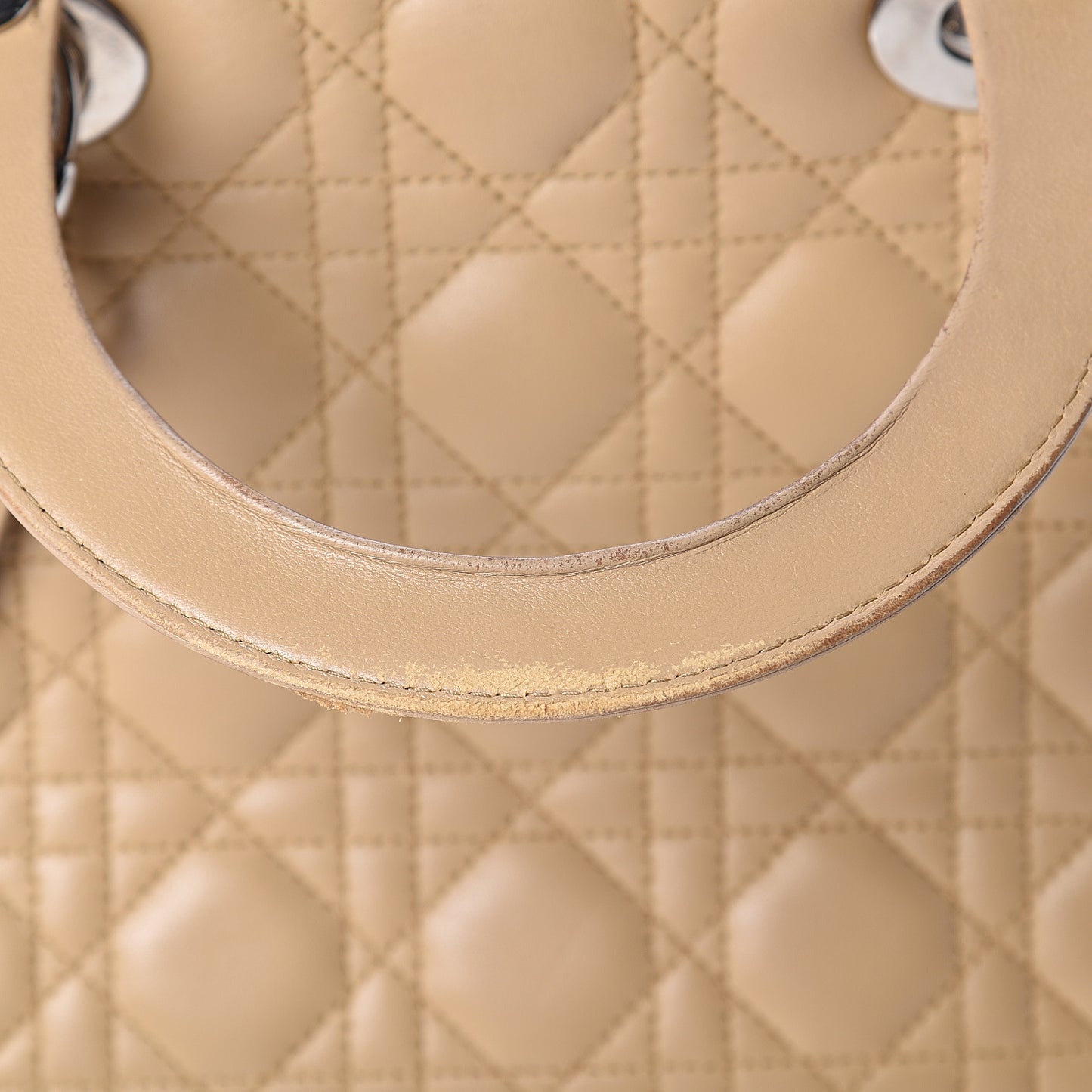 Lambskin Cannage Medium Lady Dior Beige