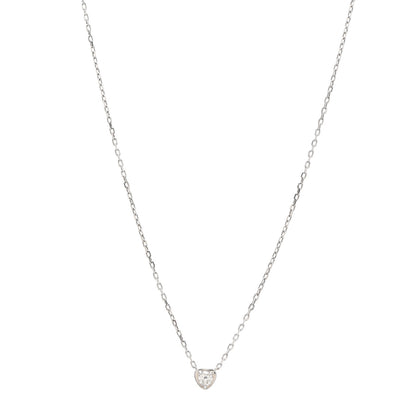 Cartier 18K White Gold Diamond D'Amour Heart Pendant Necklace 1 of 5
