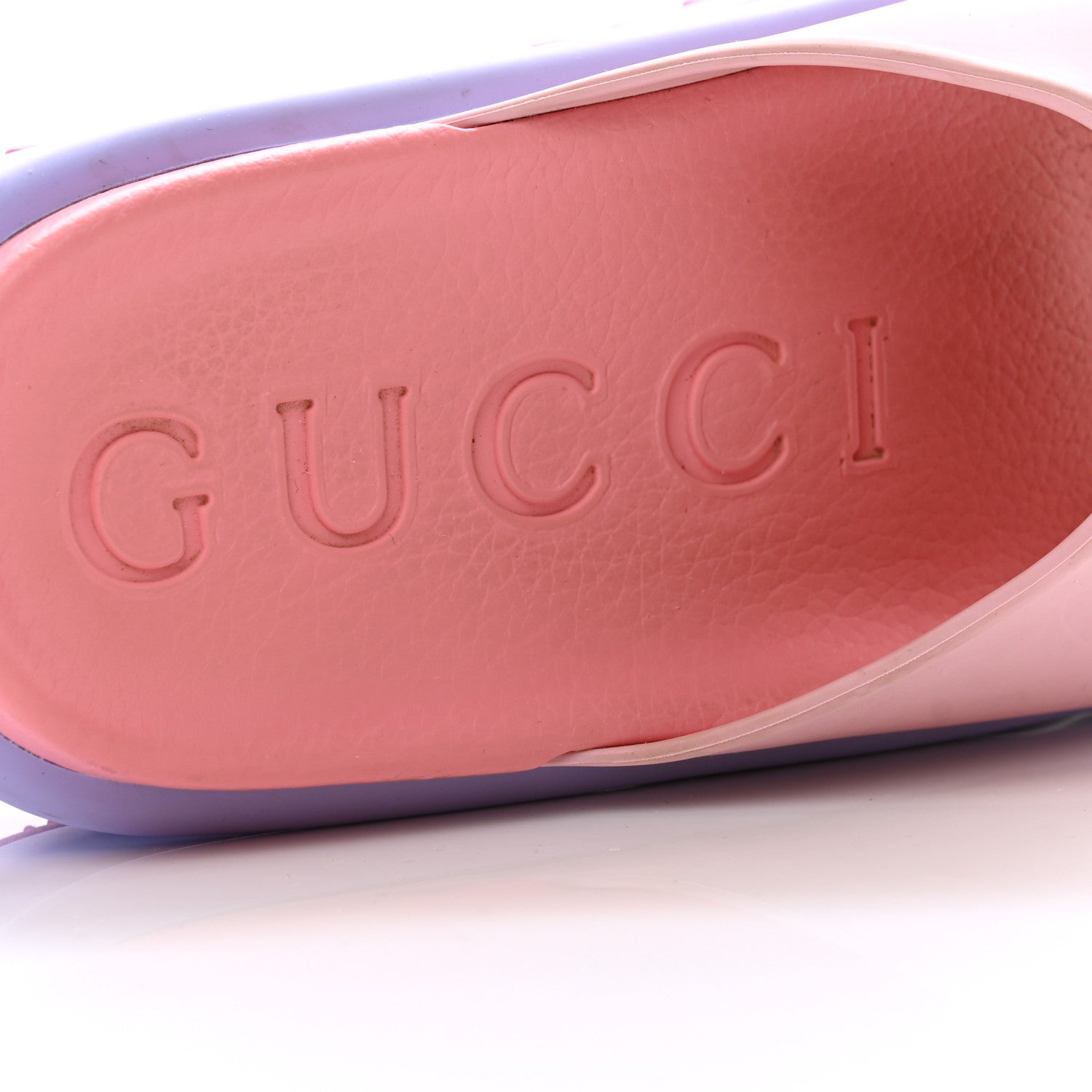 Gucci Soft Rubber Womens Interlocking G Platform 42mm Slide Sandals 38 Sugar Pink 6 of 12