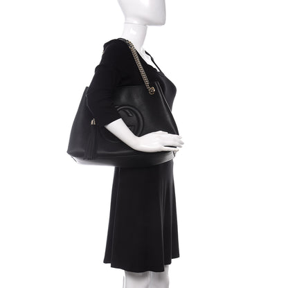 Gucci Pebbled Calfskin Medium Soho Chain Shoulder Bag Black 2 of 10
