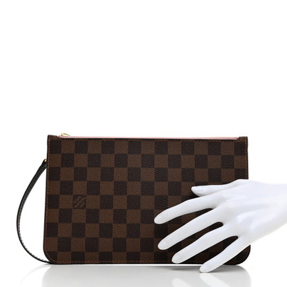 Louis Vuitton Damier Ebene Neverfull MM GM Pochette Rose Ballerine 2 of 7