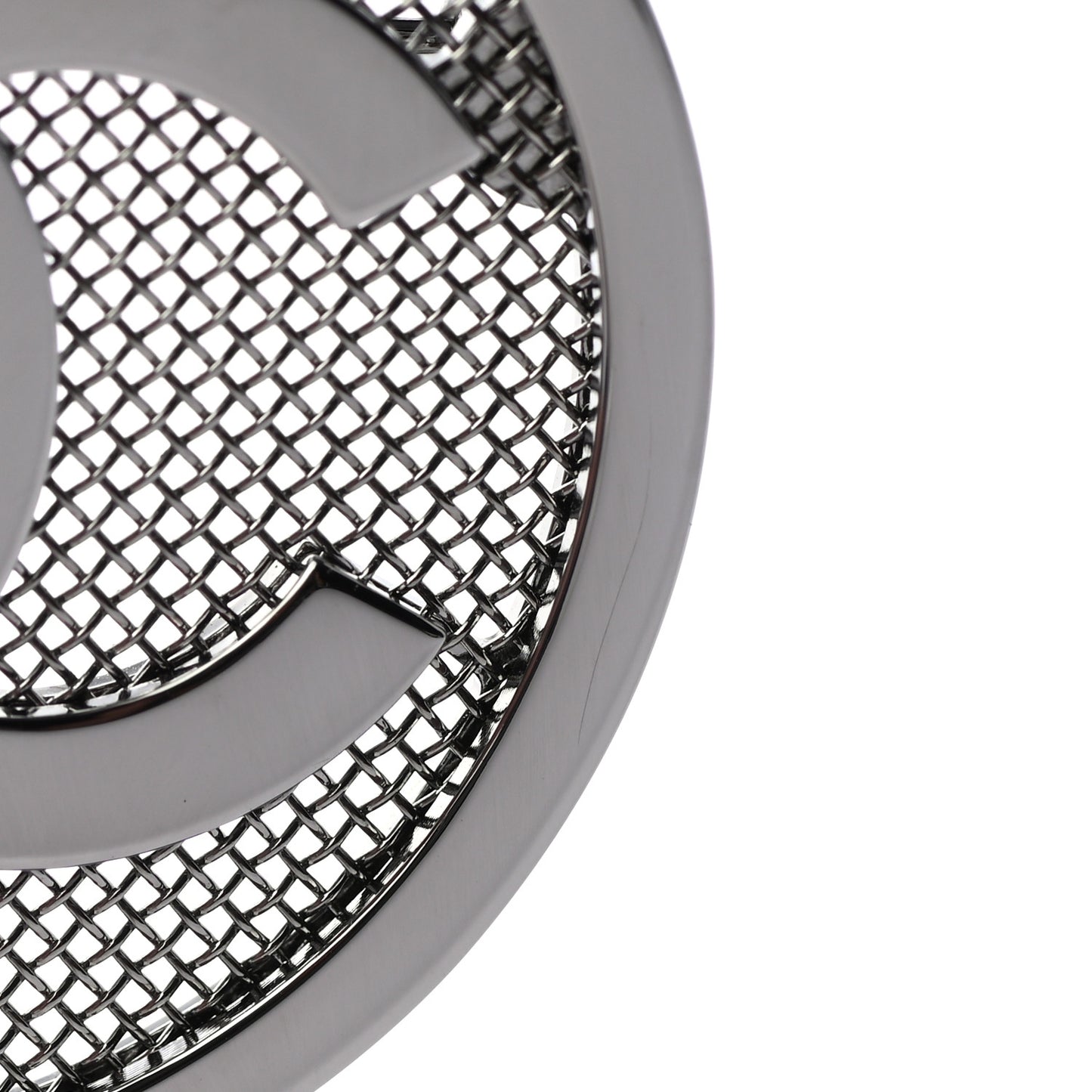 Mesh Circle CC Brooch Silver