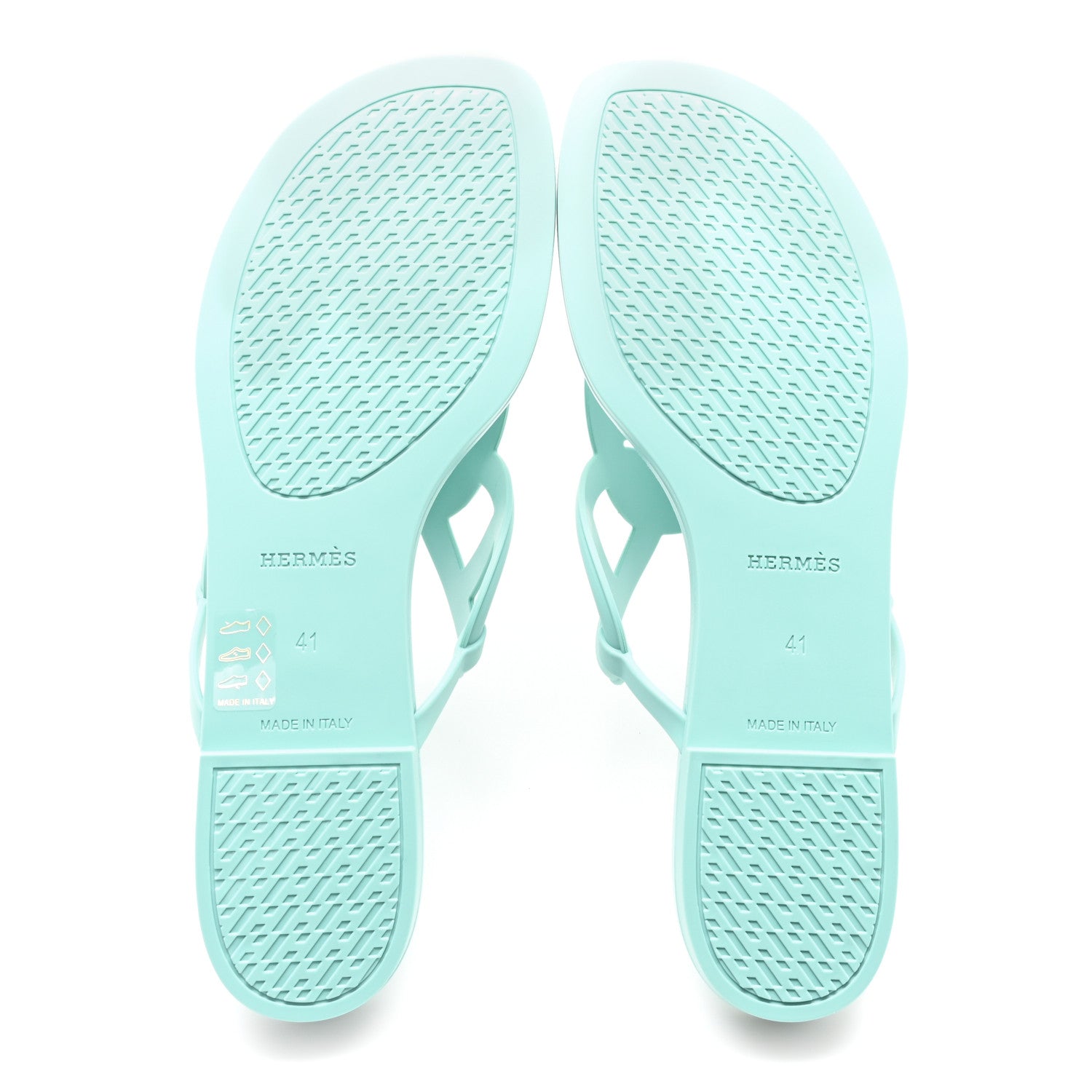 Hermes Rubber Womens Egerie Sandals 41 Vert Embrun 6 of 10