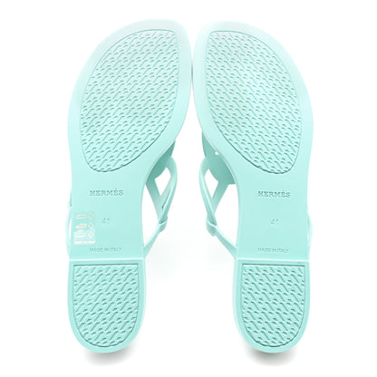 Hermes Rubber Womens Egerie Sandals 41 Vert Embrun 6 of 10
