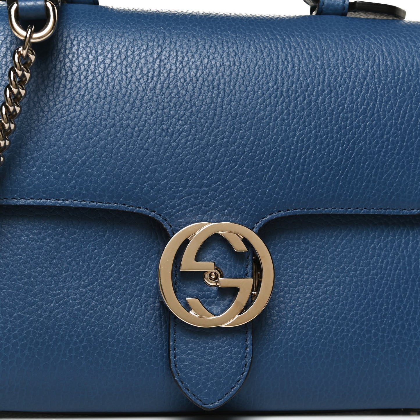 Dollar Calfskin Interlocking G Top Handle Shoulder Bag Caspian