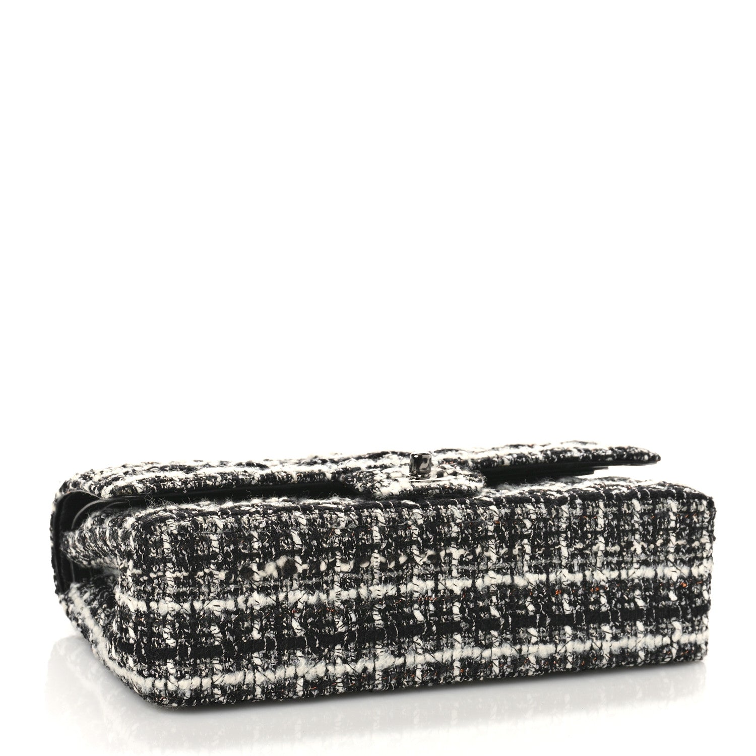 Chanel Tweed Quilted Medium Double Flap Black 4 of 9