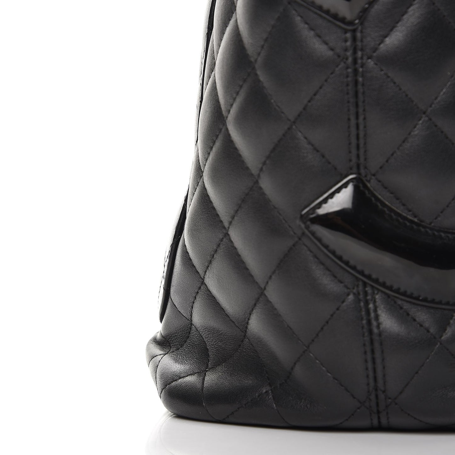 Calfskin Quilted Large Cambon Tote Black