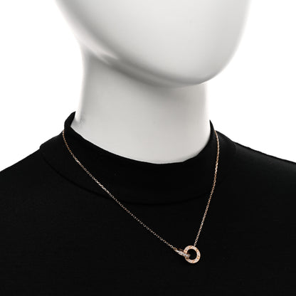 Cartier 18K Pink Gold Diamond Interlocking LOVE Paved Necklace 2 of 5
