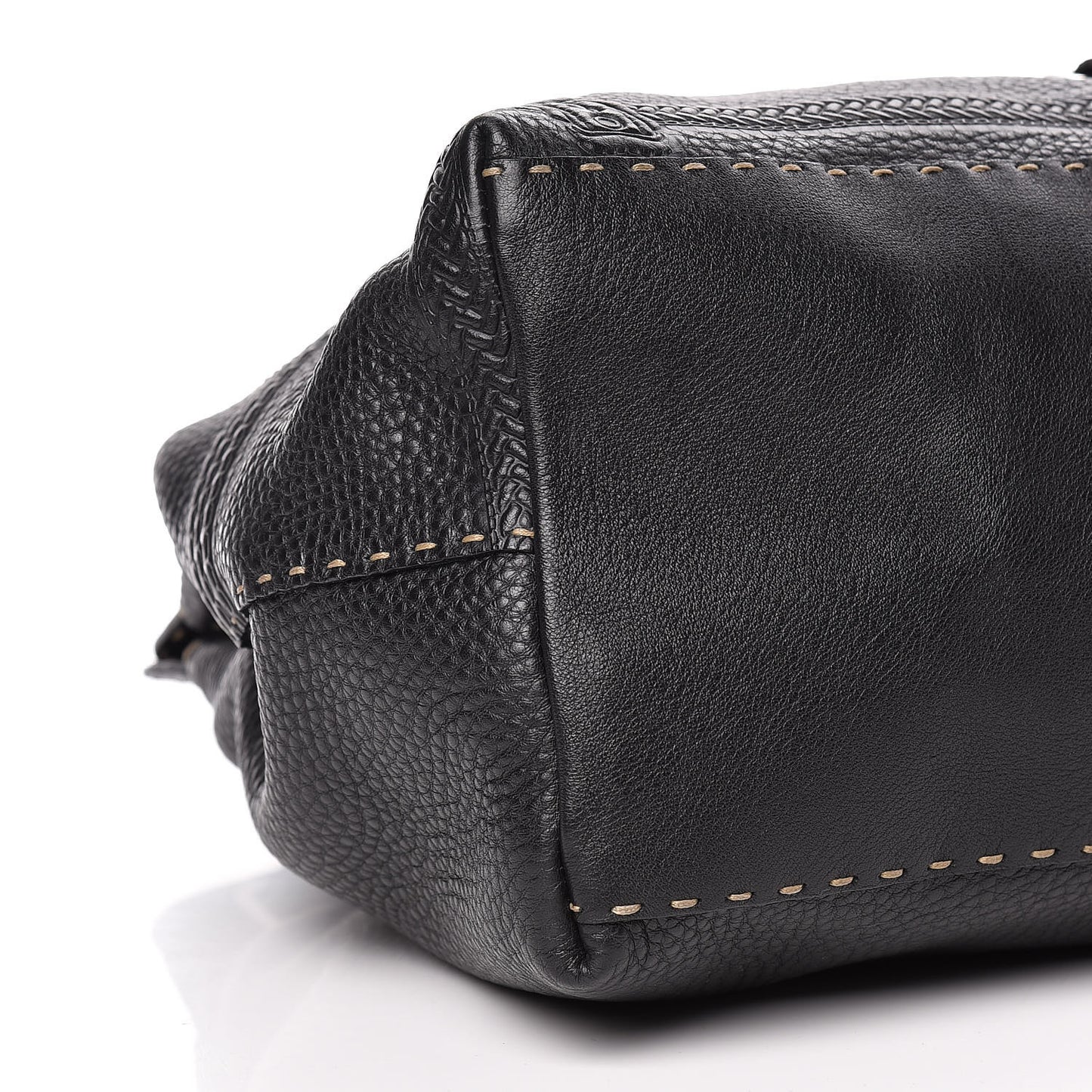 Calfskin Romano Selleria Large Villa Borghese Tote Black