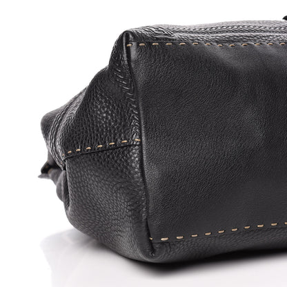 Fendi Calfskin Romano Selleria Large Villa Borghese Tote Black 8 of 9