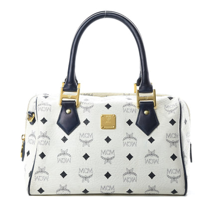 MCM Visetos Boston Satchel White 1 of 14