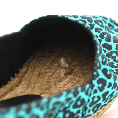 Saint Laurent Canvas Leopard Print Espadrilles 36 Aqua Black 9 of 9