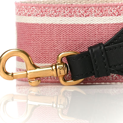 Christian Dior Canvas Embroidered Shoulder Strap Pink Multicolor 5 of 7