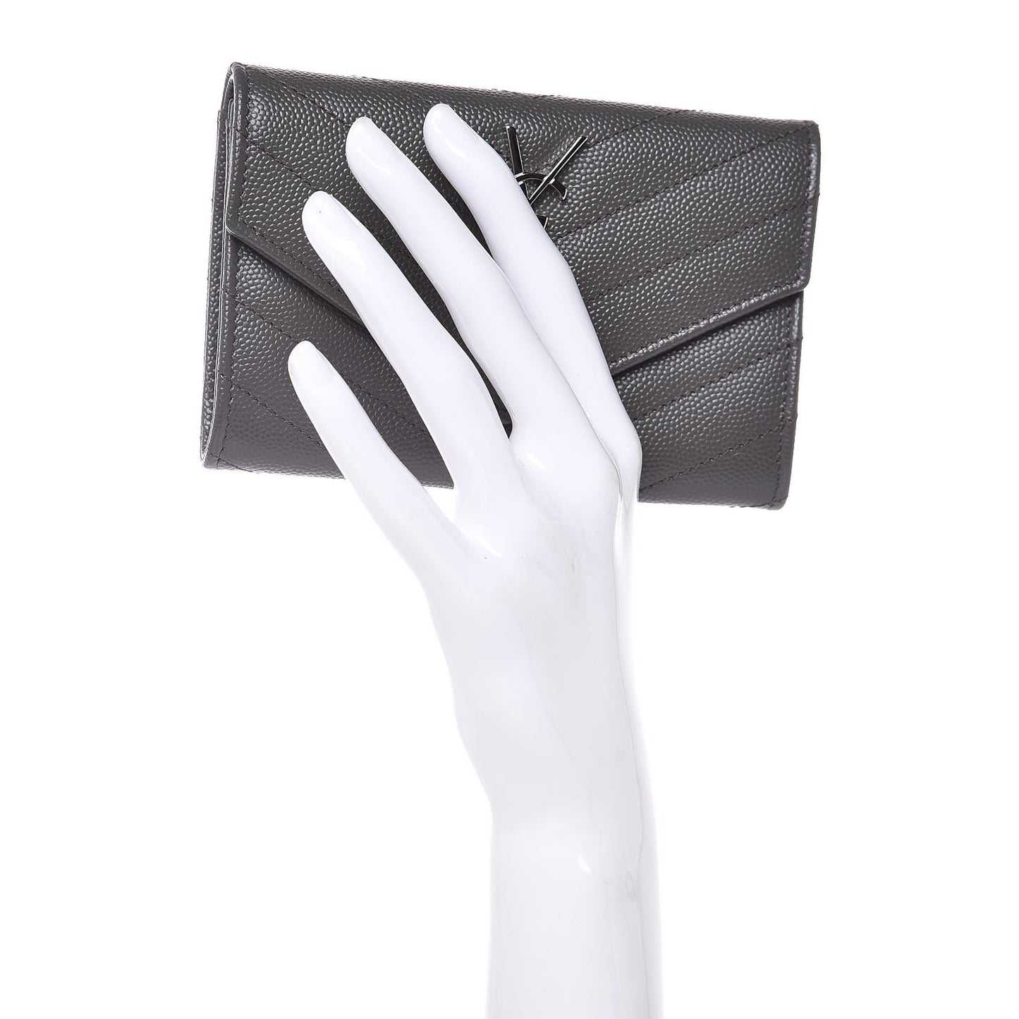 Grain De Poudre Matelasse Chevron Small Monogram Envelope Wallet Earth