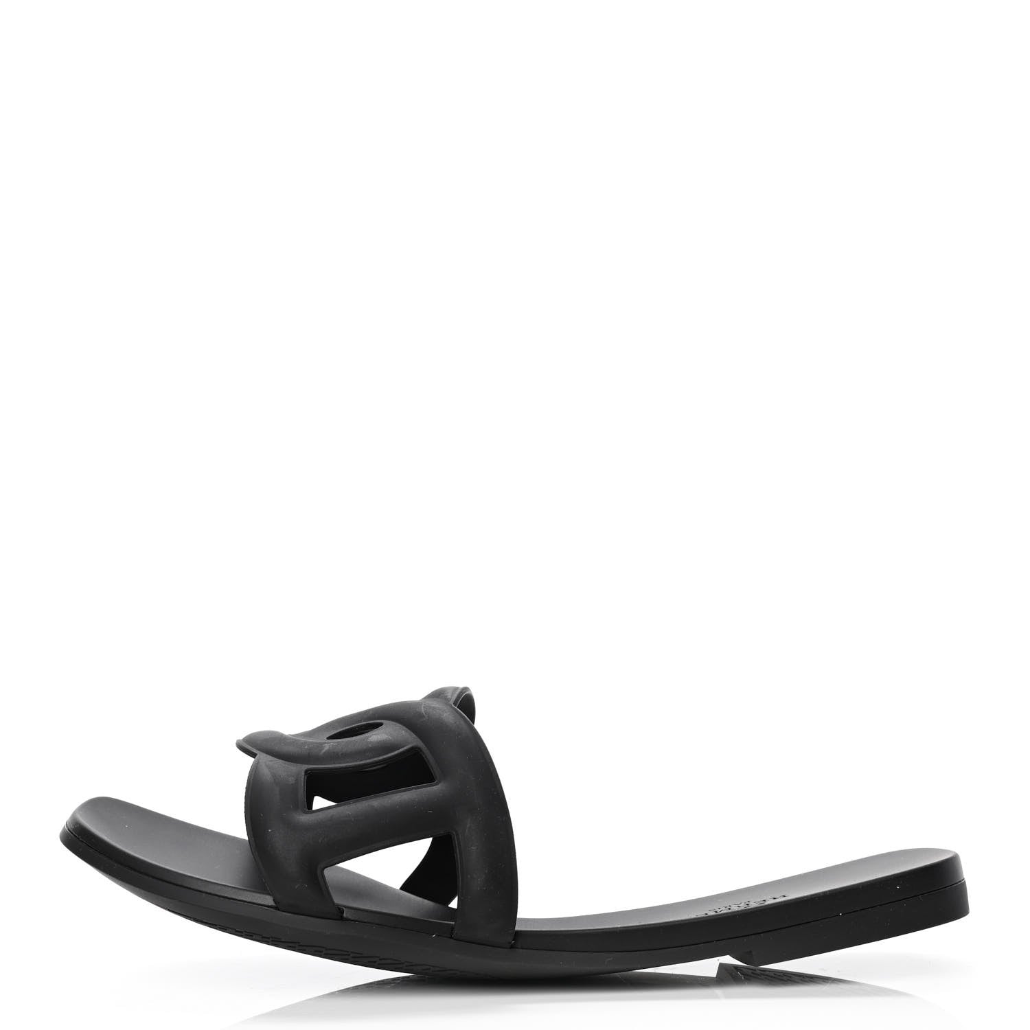 Hermes Rubber Aloha Sandals 38 Black 1 of 4