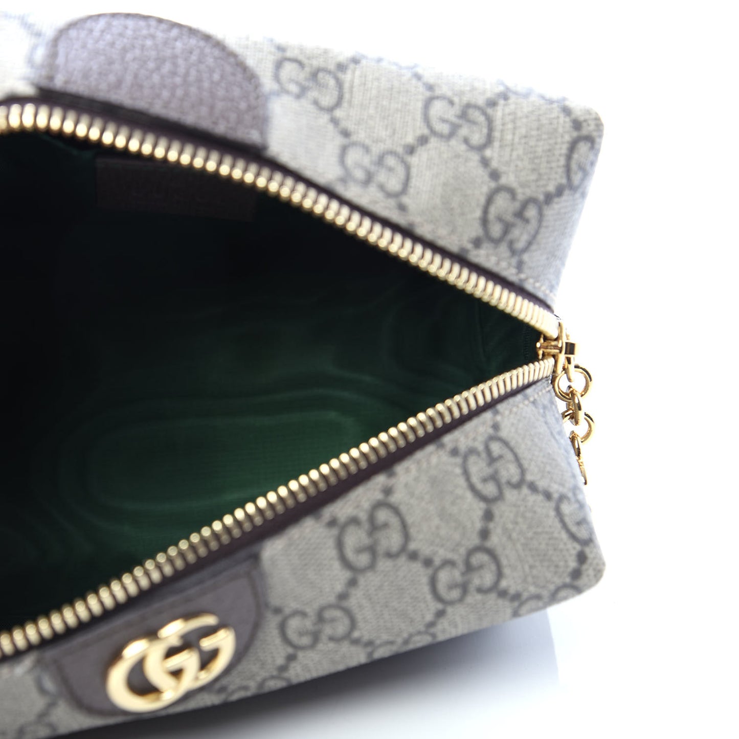 Soft GG Supreme Monogram Calfskin Medium Ophidia Cosmetic Case Beige Ebony New Acero
