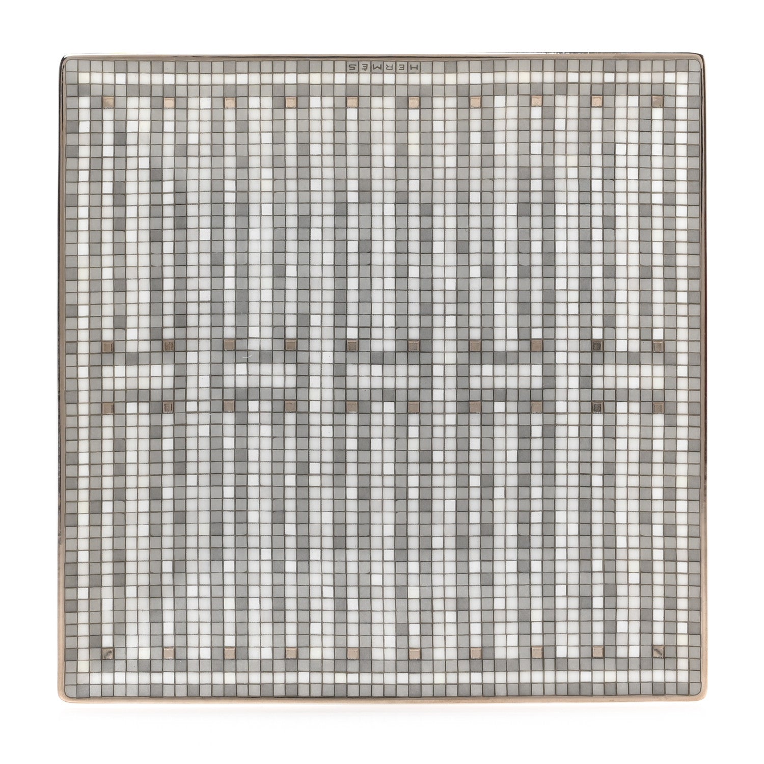 Hermes Porcelain Mosaique Au 24 Platine Square Plate N°2 1 of 5