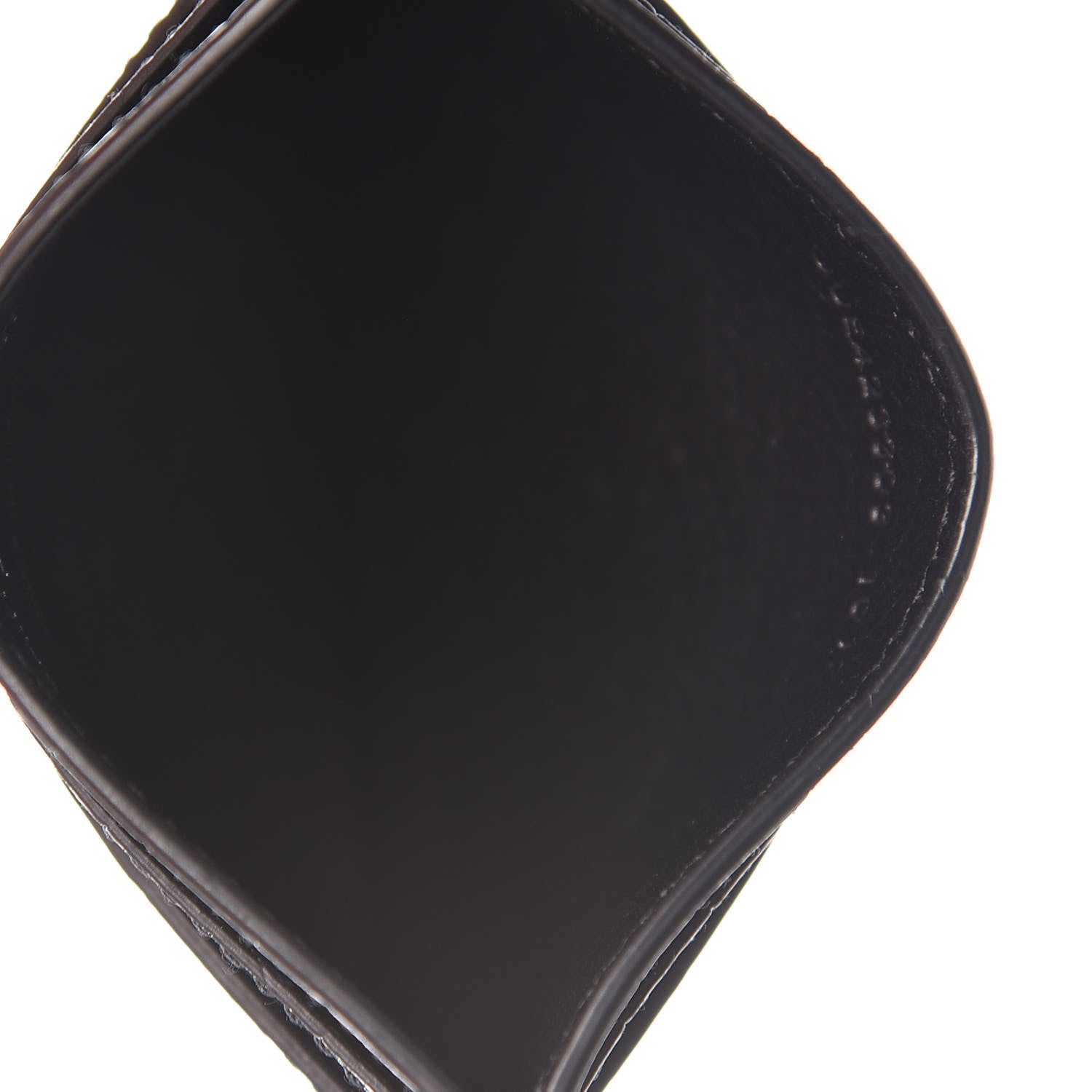 Saint Laurent Calfskin Crocodile Embossed Monogram Credit Card Case Black 5 of 8