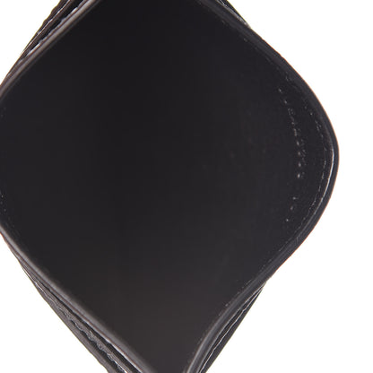 Saint Laurent Calfskin Crocodile Embossed Monogram Credit Card Case Black 5 of 8