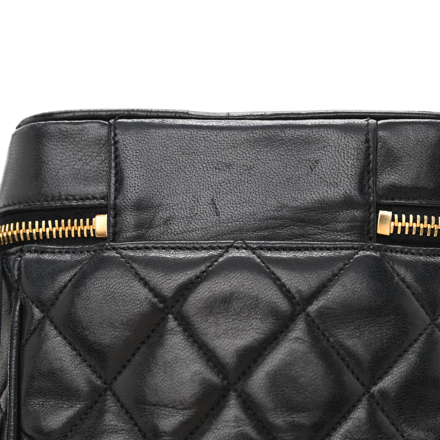 Chanel Lambskin Quilted Vanity Train Case Shoulder Bag Black 13 of 13