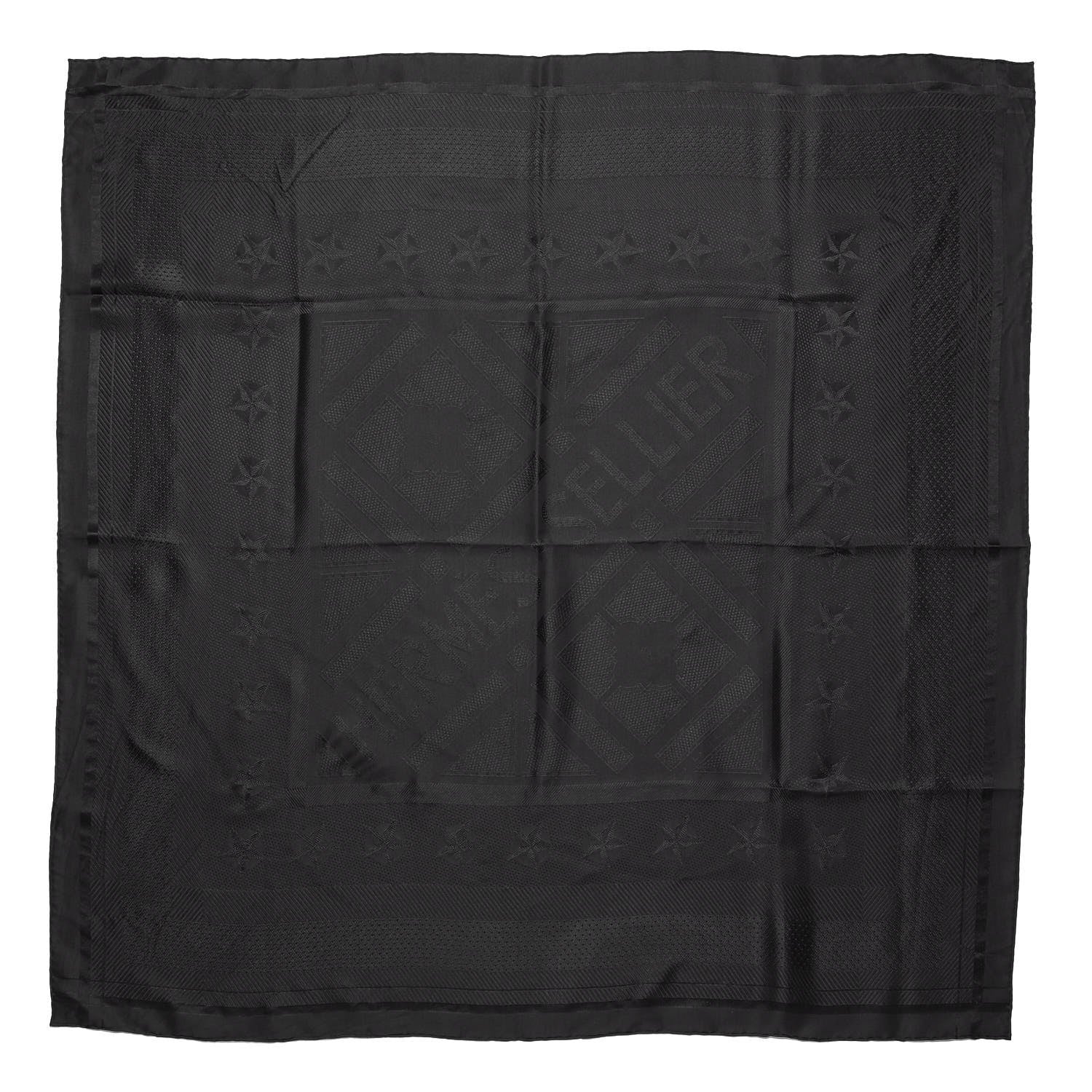 Hermes Silk Sellier Scarf 90 Black 1 of 3