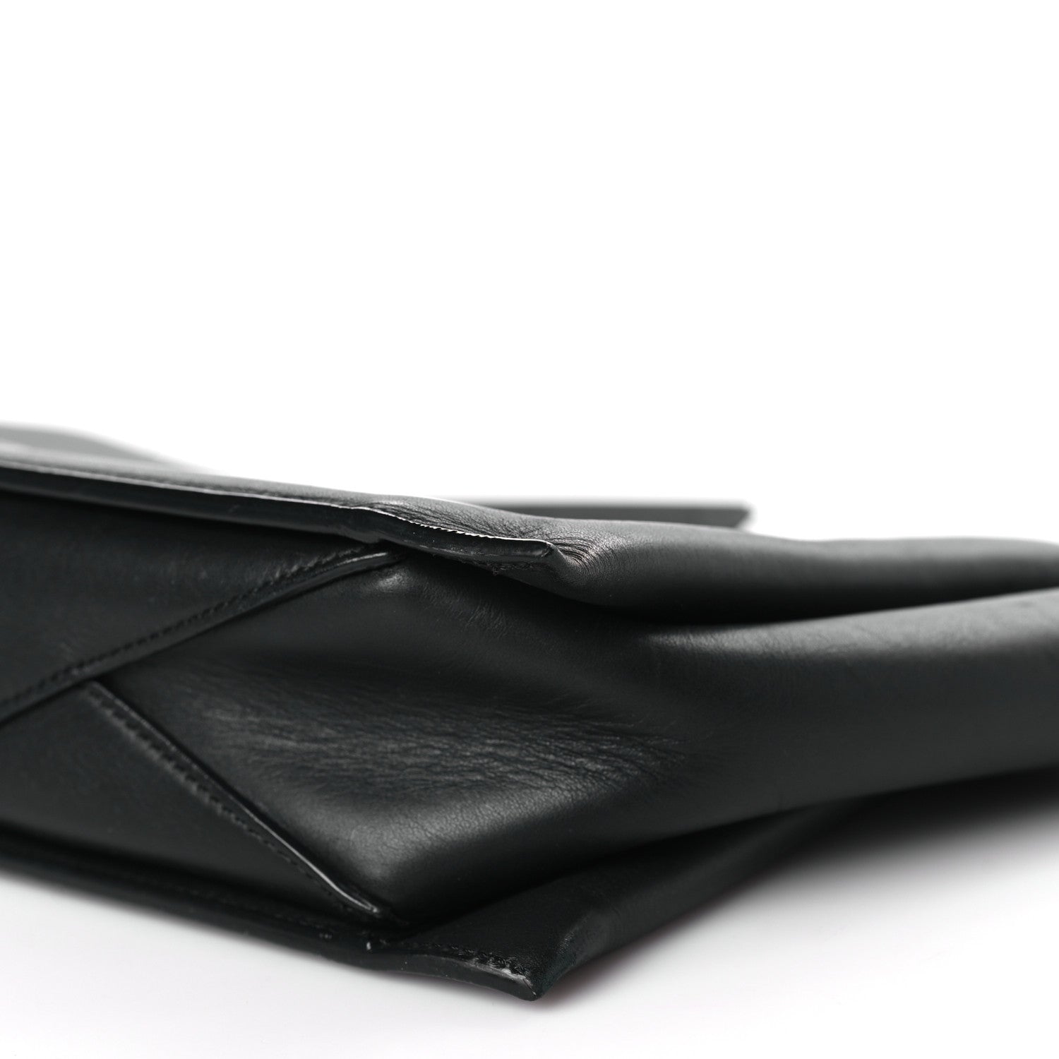 Celine Smooth Calfskin Tri-Fold Clutch on Chain Black 9 of 9