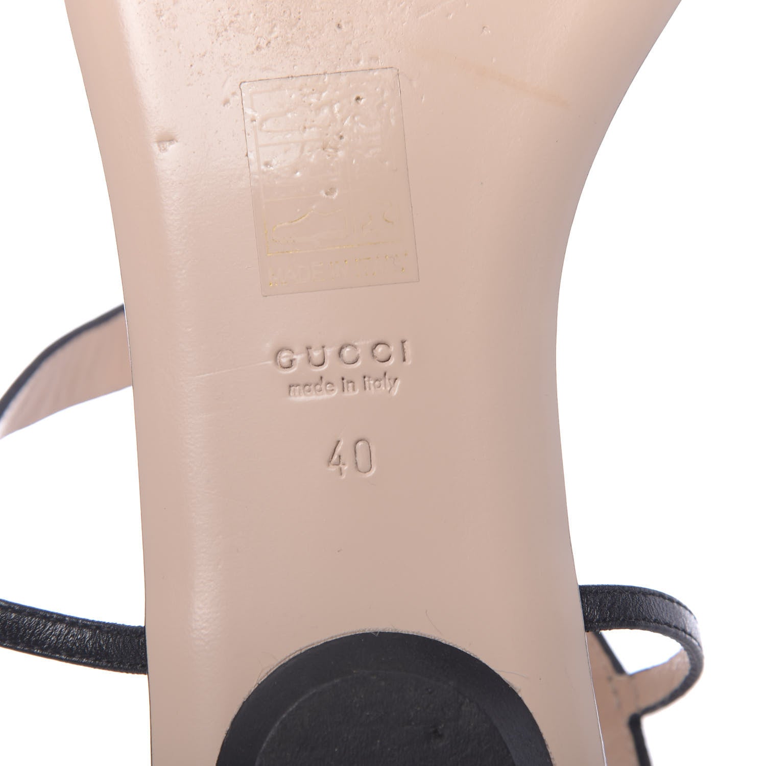 Gucci Calfskin Yoko Snake T-Strap Thong Sandals 40 Black 7 of 9