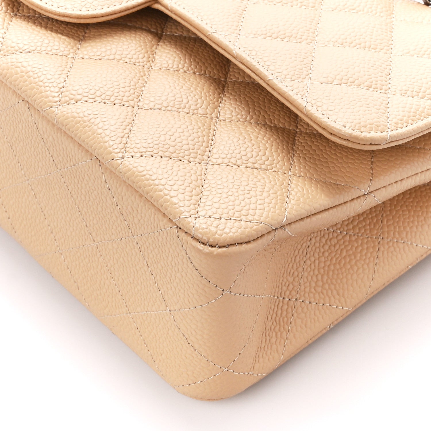 Chanel Caviar Quilted Medium Double Flap Beige Clair 11 of 11