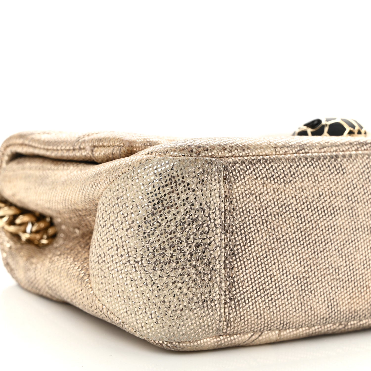 Bulgari Metallic Karung Matelasse Mini Serpenti Cabochon Crossbody Gold 9 of 10