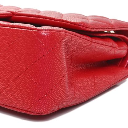 Chanel Iridescent  Caviar Quilted Medium Double Flap Red 10 of 11