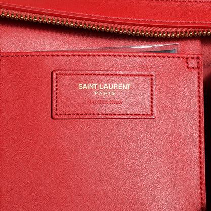 Saint Laurent Calfskin Small Classic Cabas Y Bag Red 6 of 7