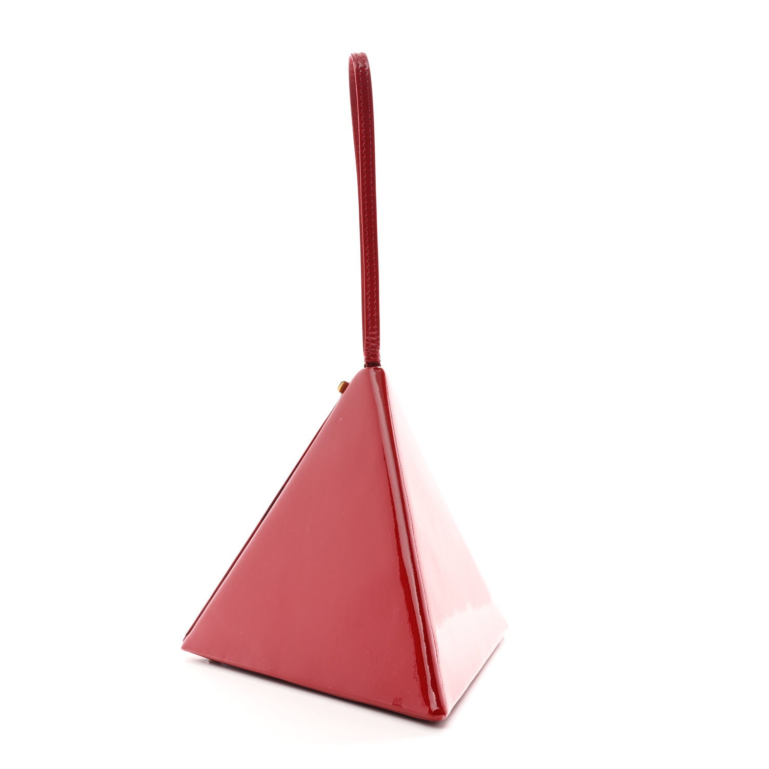 Saint Laurent Patent Pyramid Clutch Rouge Eros 3 of 9