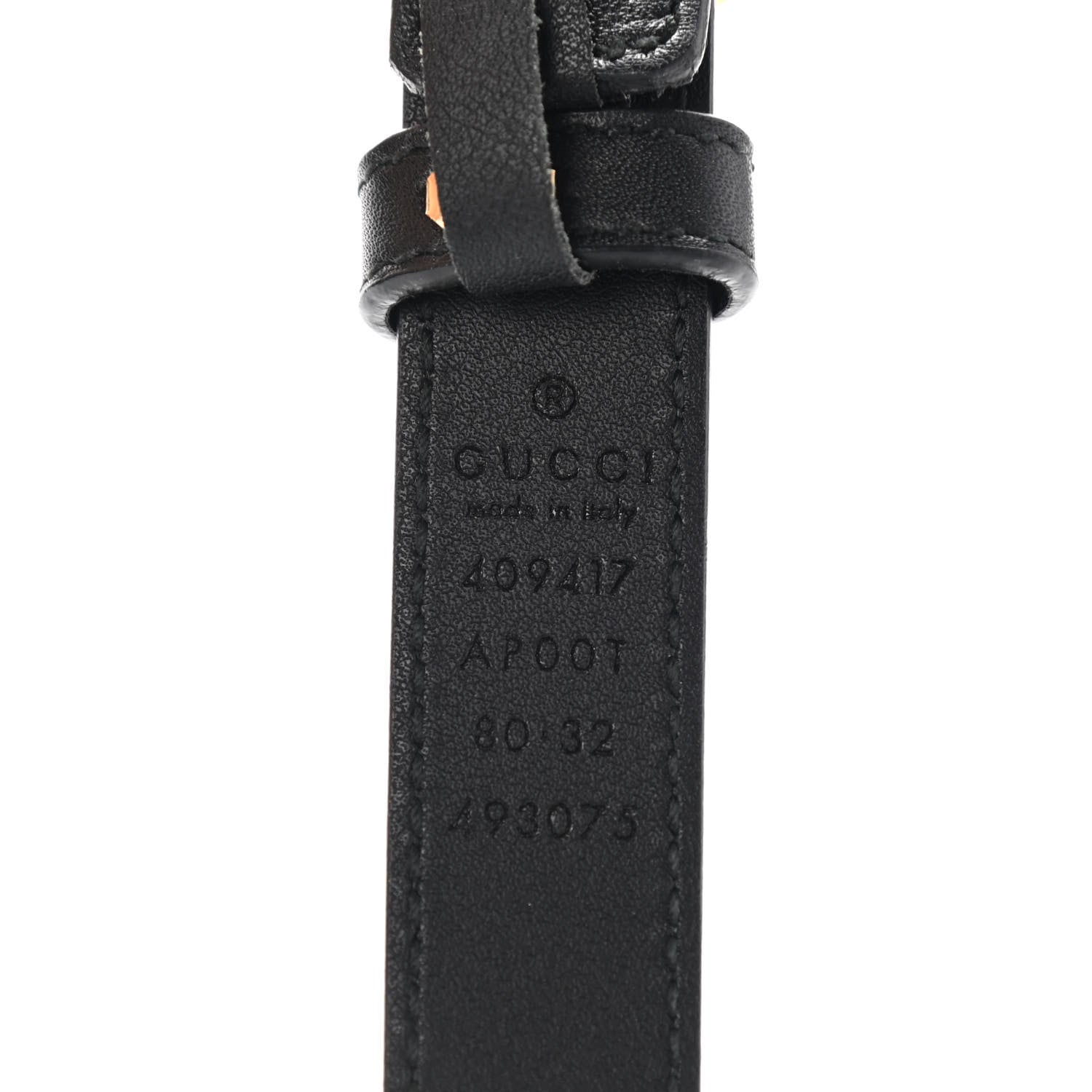 Gucci Calfskin Double G 20mm Belt 80 32 Black 3 of 8