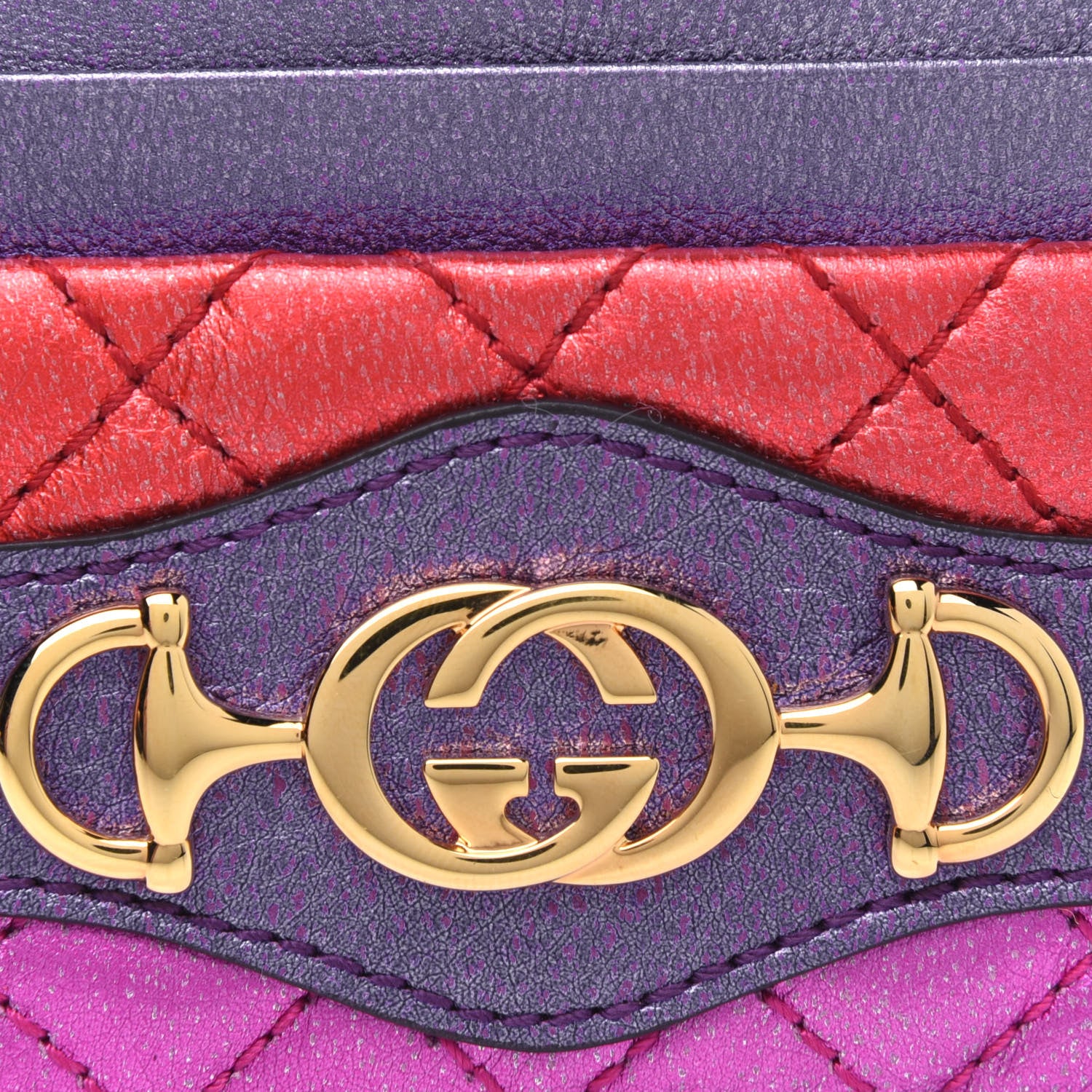 Gucci Laminated Nappa Trapuntata Zumi Card Holder Rosso Fuxia Bizantin 5 of 5