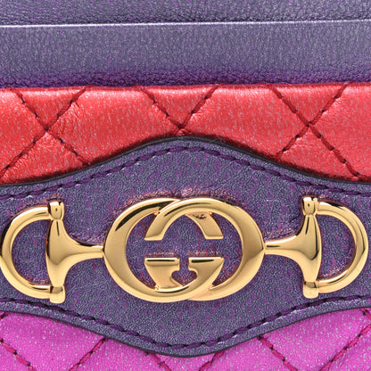Gucci Laminated Nappa Trapuntata Zumi Card Holder Rosso Fuxia Bizantin 5 of 5