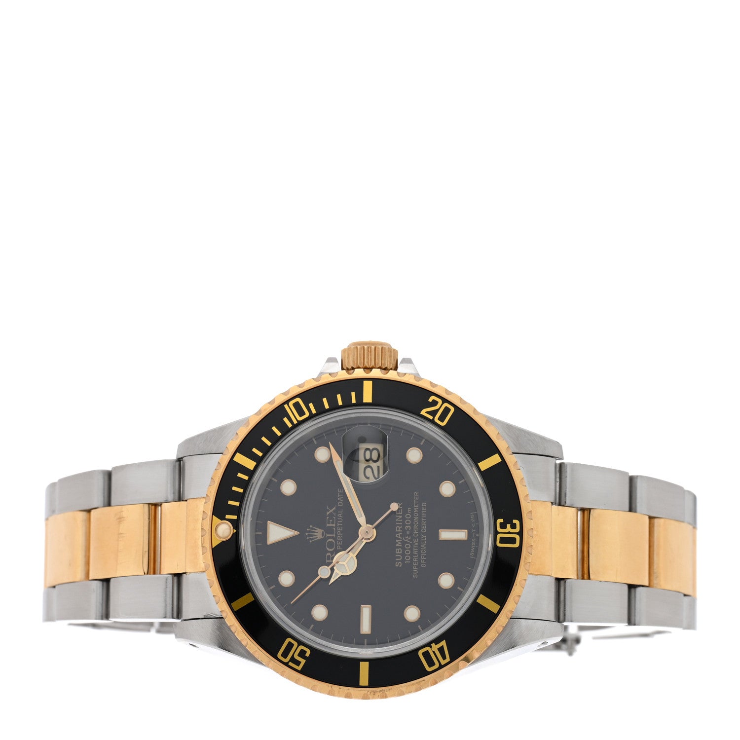 Rolex Stainless Steel 18K Yellow Gold 40mm Submariner Date Watch Black 16803 2 of 5