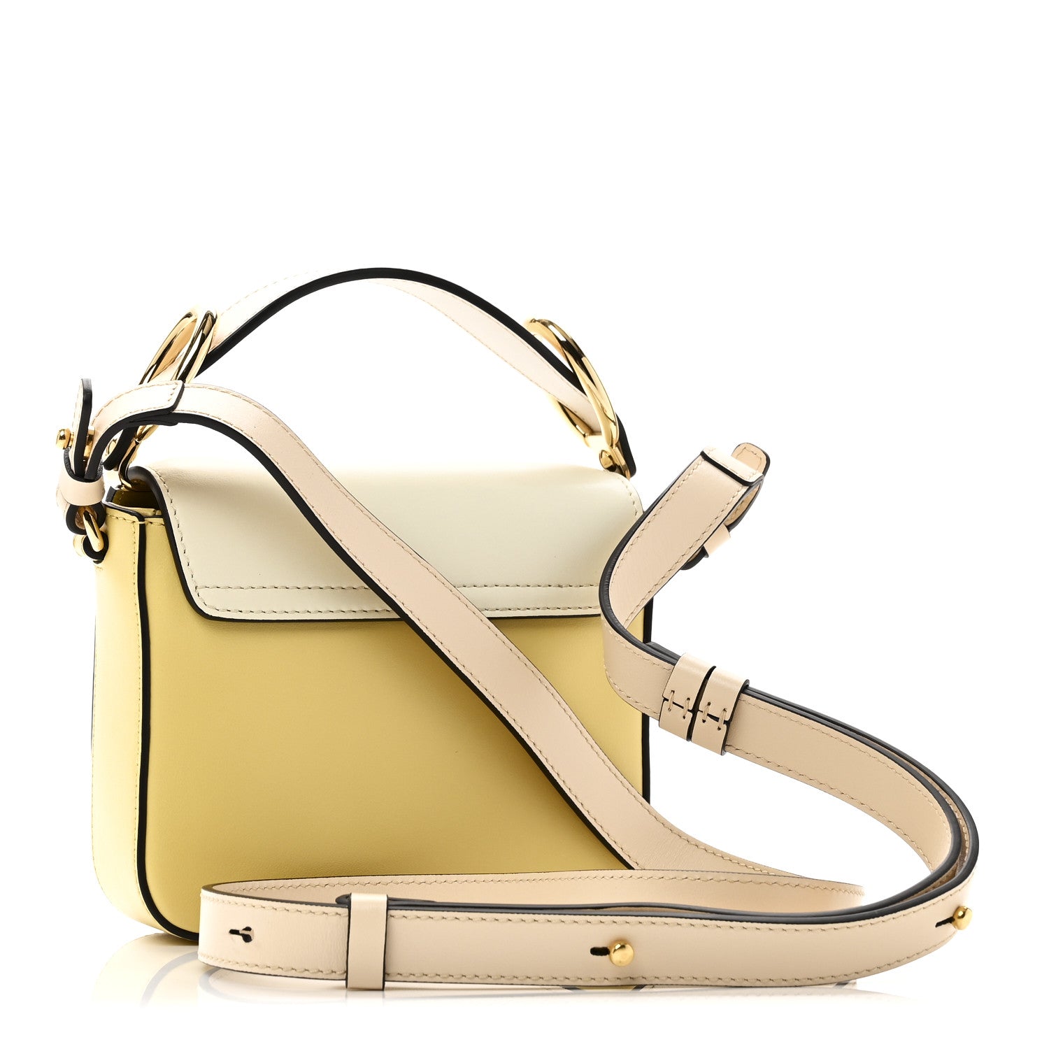 Chloe Calfskin Mini C Double Carry Yellow White Beige 3 of 10